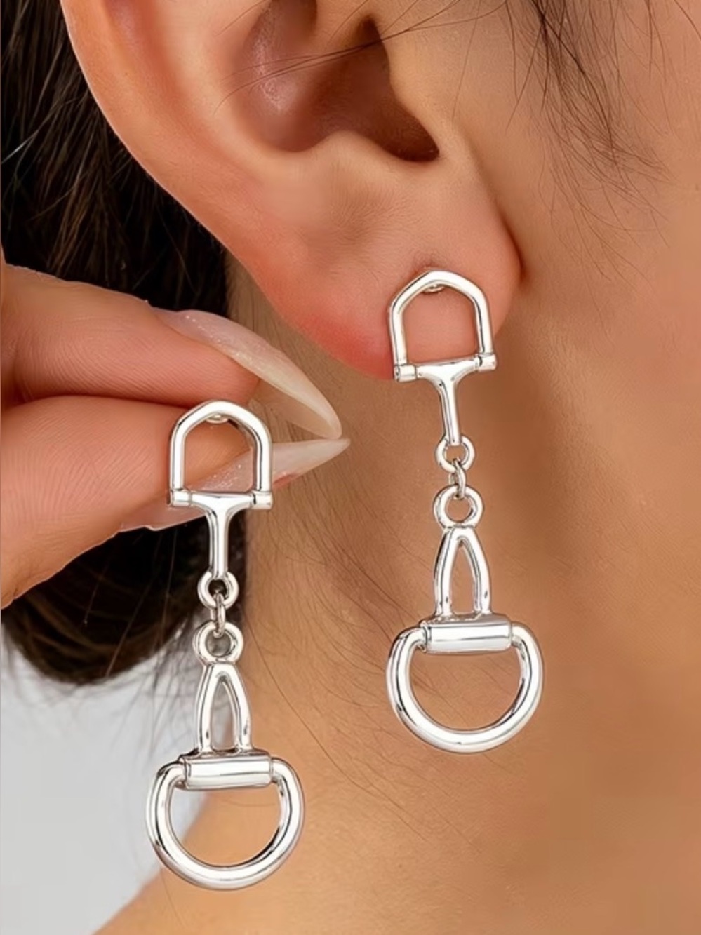 Western Earrings Horseshoe Stirrup Drop Earrings - Women Jewelry